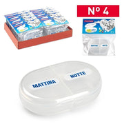 Trade Shop - Set 2 Pz Porta Pillole Portapastiglie 2 Scomparti Dosi Giornalieri Ovale 12174it -