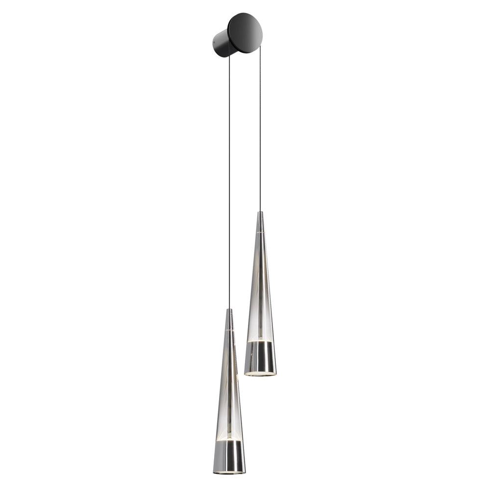 Maytoni applique moderna Sintesi 2 luci LED integrato cromo metallo vetro