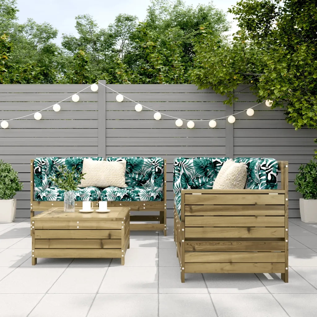 Set Divani da Giardino 5 pz in Legno Impregnato di Pino