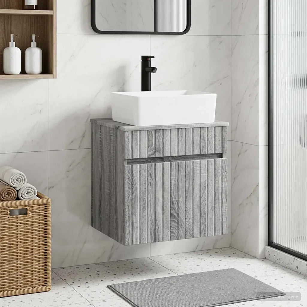 Mobile lavabo da parete Sonoma grigio 49 x 41 x 63 cm