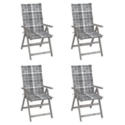 Sedie da Giardino Reclinabili 4 pz con Cuscini Massello Acacia cod mxl 76118