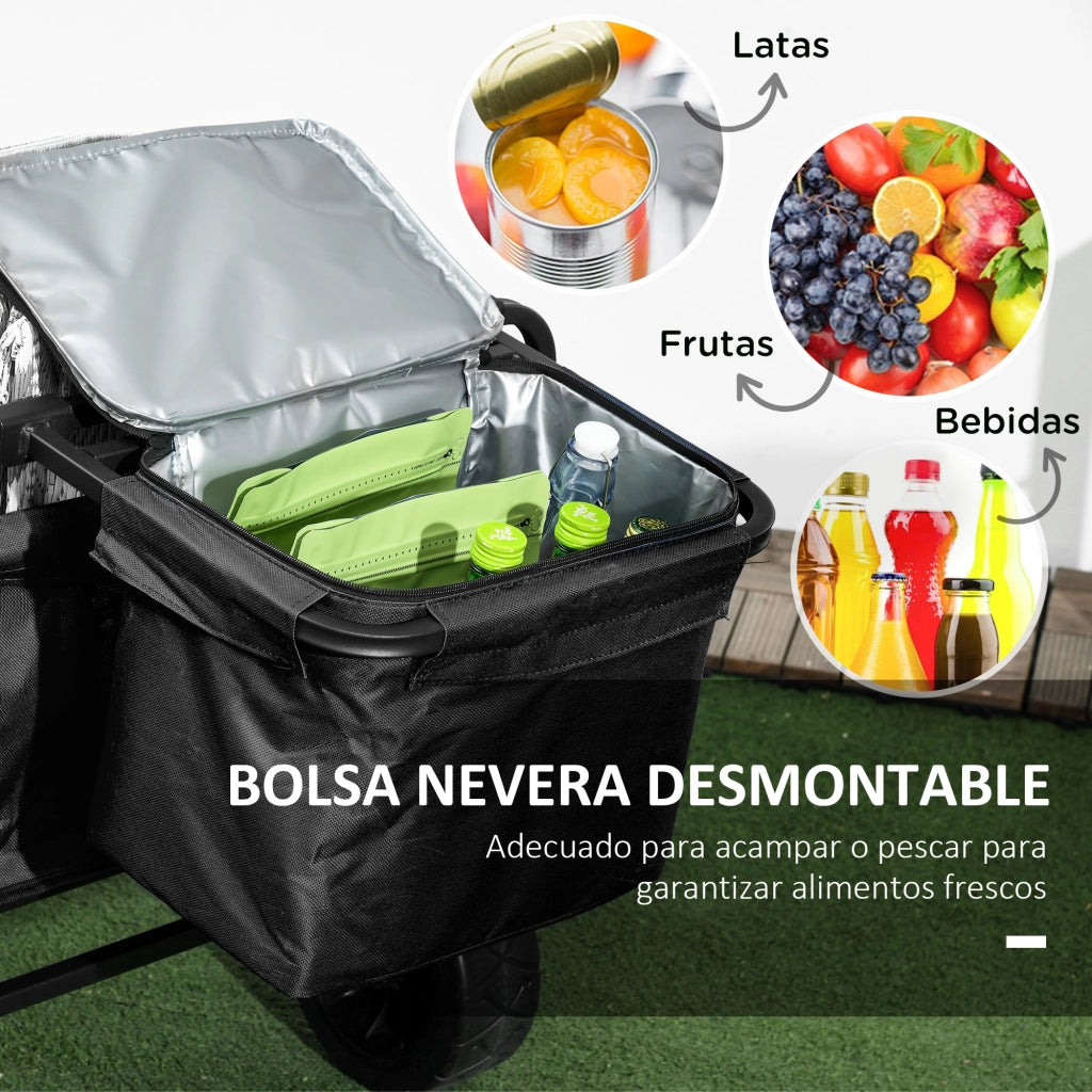 Carrello Spesa Pieghevole ¨C Xylo ¨C Con Borsa Termica Removibile e Manico Regolabile Nero