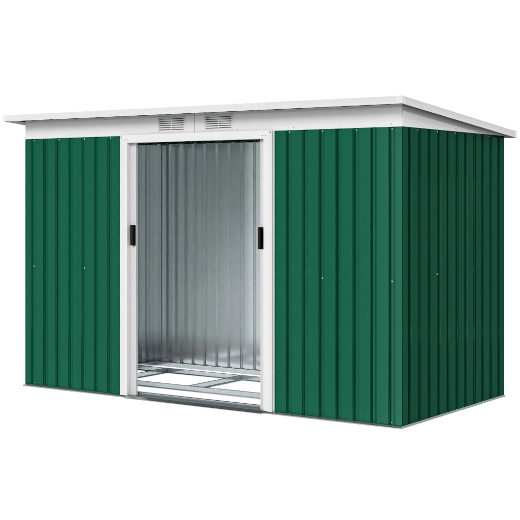 Casetta da Giardino in Metallo per Attrezzi ¨C zephmum ¨C Verde 213x130x172 cm