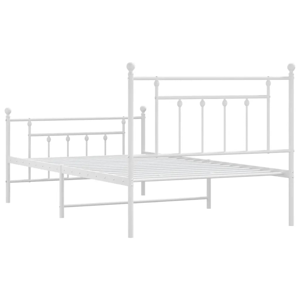 Giroletto con Testiera e Pediera Metallo Bianco 107x203 cm 353600
