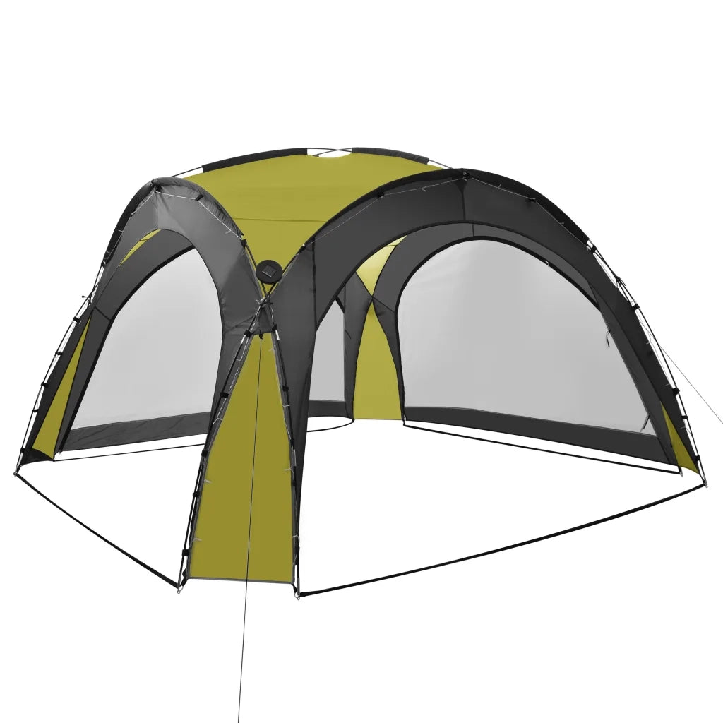 Tenda per Feste con LED e 4 Pareti-Tenda da campeggio 3,6x3,6x2,3 m Verde