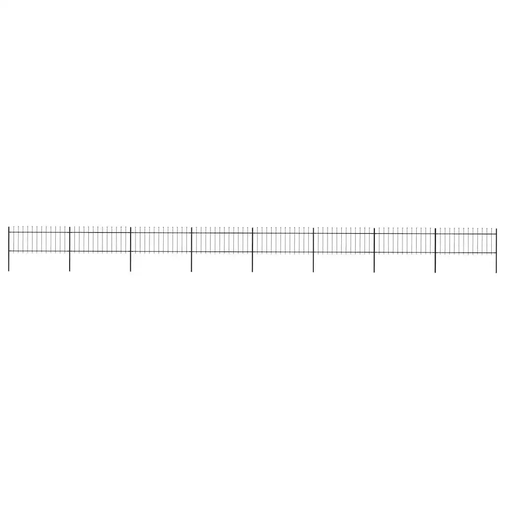 Recinzione da Giardino con Punta a Lancia in Acciaio 1339x80 cm Nero 277609