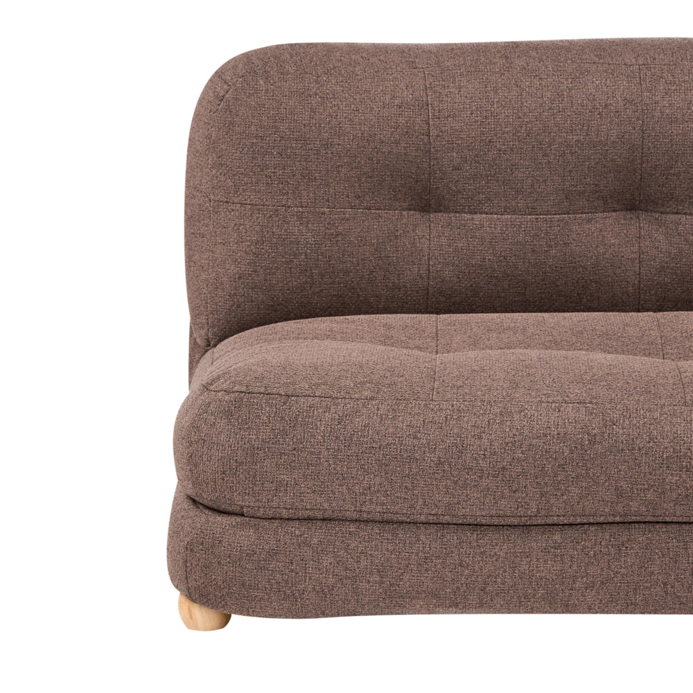 Divano letto marrone rivestimento in finto lino gambe in legno 2 posti funzione letto trapuntato soggiorno camera da letto camera degli ospiti