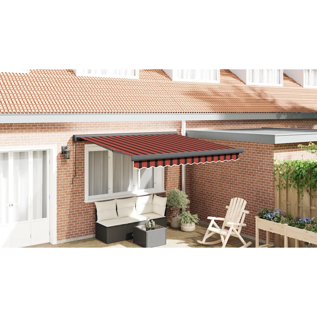Tenda Retrattile Arancione e Marrone 3x2,5m Tessuto e Alluminio 3154566