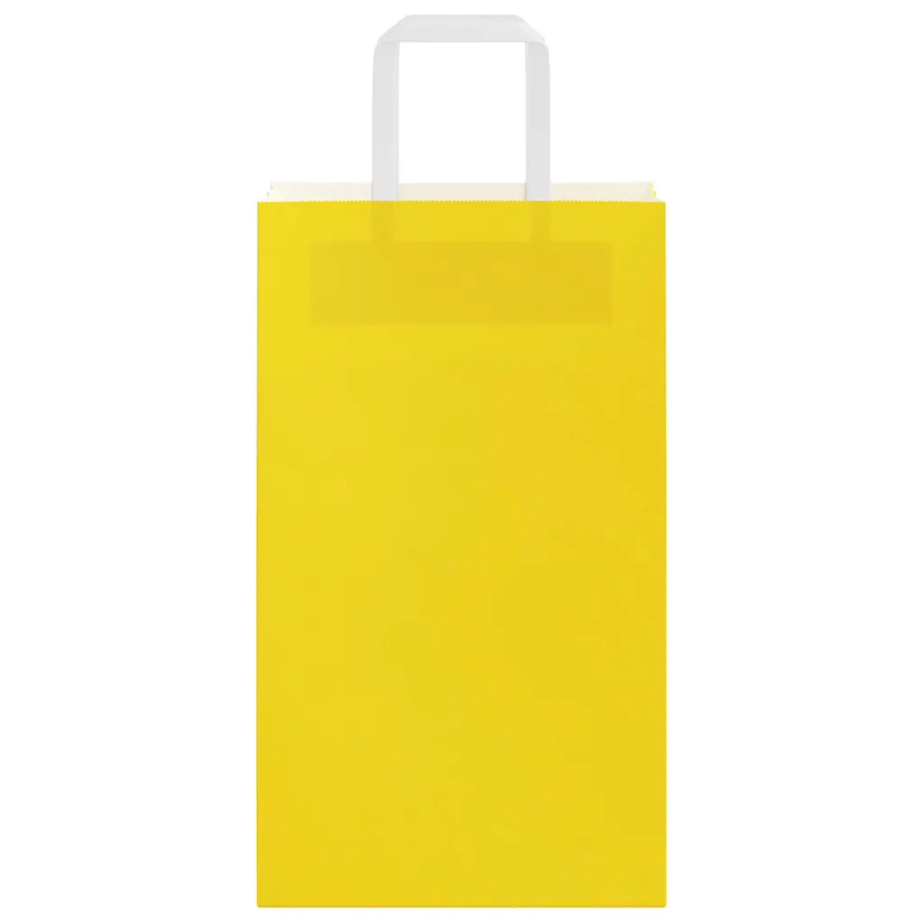 Sacchetti di Carta 250 pz con Manici Gialli 21x11x36 cm