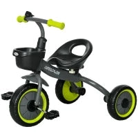 Triciclo per Bambini da 2-5 Anni con Seduta Regolabile e Campanello, 70.5x50x58cm, Nero