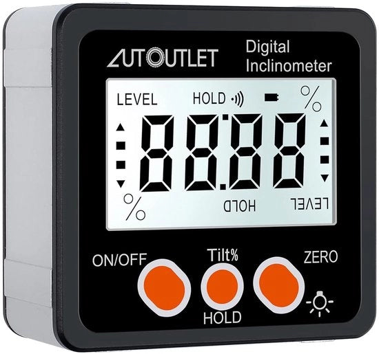 Inclinometro Digitale con Gradiente 4 * 90 ° - Nivelmetro con Illuminazione di Sfondo e Base Magnetica