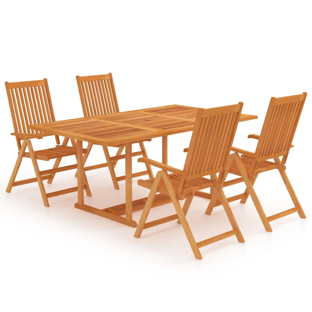 Set da Pranzo da Giardino 5 pz in Legno Massello di Teak cod mxl 34822