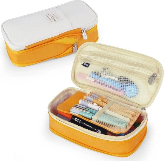 Pen case con grande capacità a più compartimenti - borsa per ufficio e make-up - contenitore per stress e archiviazione - zaino per penne per ragazze, ragazzi e adolescenti