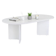 Tavolino da salotto Elain, Tavolo basso da caffè, Portariviste per divano, Ripiano da soggiorno, 119x60 h40 cm, Bianco