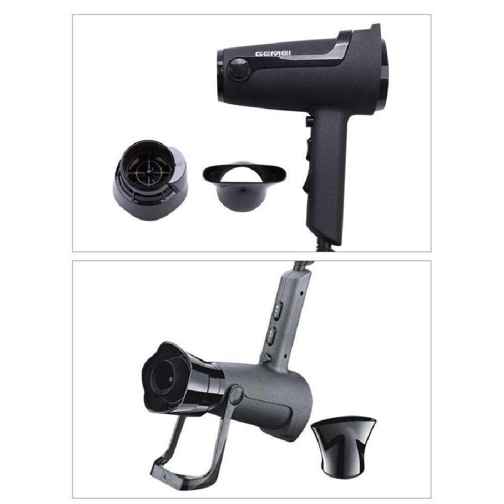 Trade Shop - Asciugacapelli 2000 Watt Gm-132 Professionale 3 Velocità Con Ugello Rotante Phon -