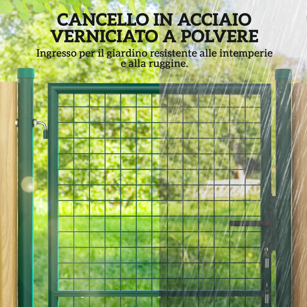 Cancelletto da Giardino in Acciaio ¨C zephmum ¨C Grigio 97x200 cm