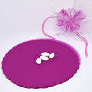Trade Shop - 50 Veli Tulle Per Bomboniere Tondo Organza Matrimoni Battesimi Lauree Confetti - Fucsia