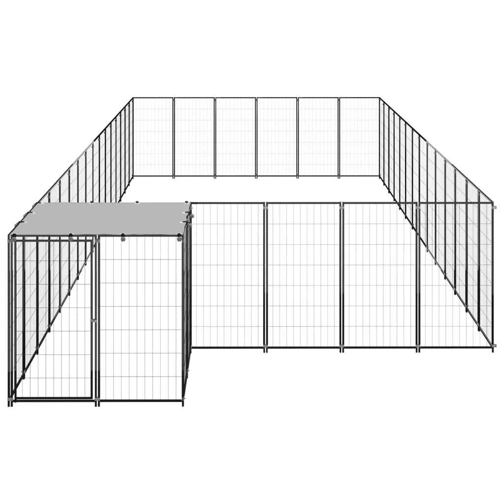 Recinto per animali da esterno per cani 26,62 m² 110 cm acciaio nero 02_0000516
