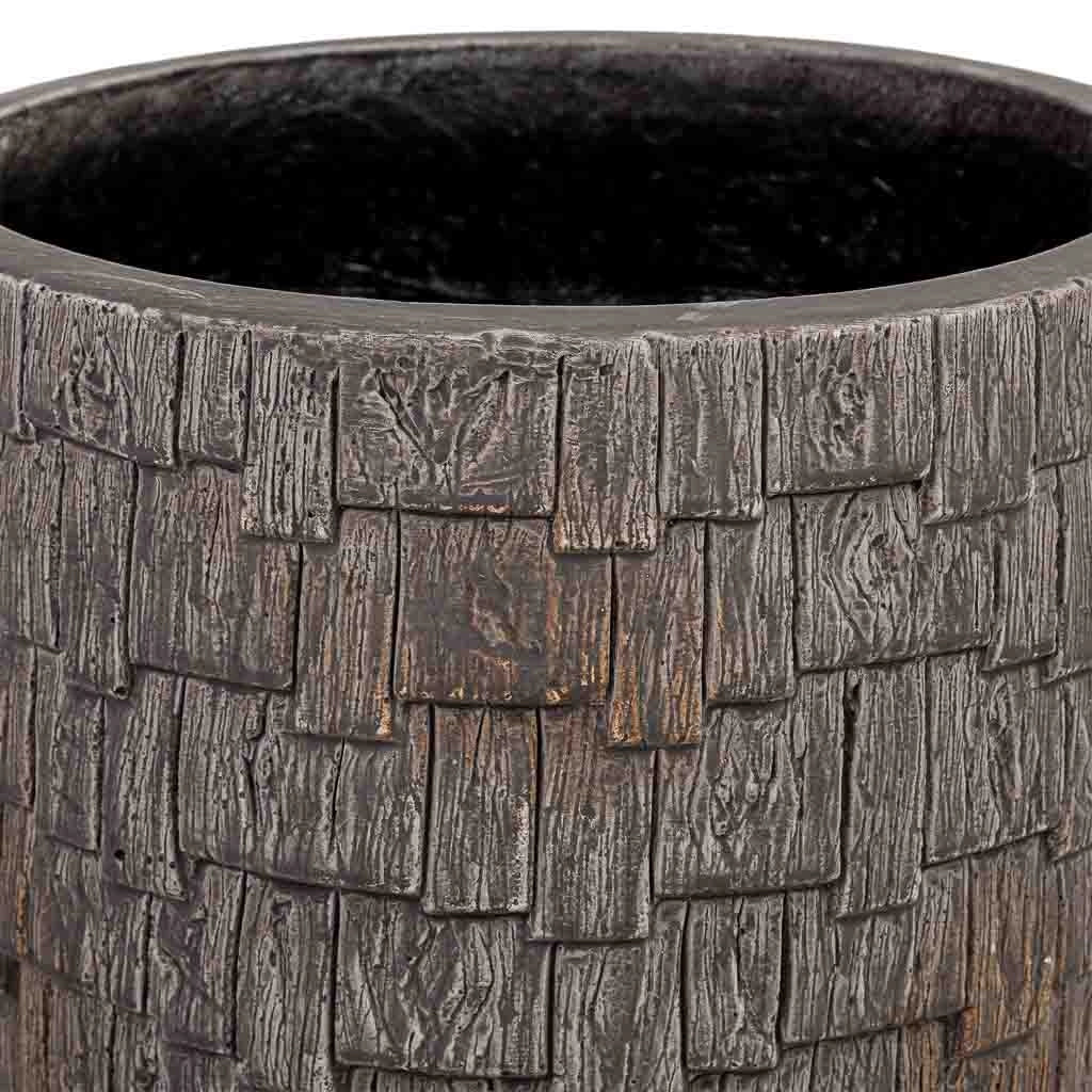 Vaso in fibra di vetro marrone 28x28x25 cm