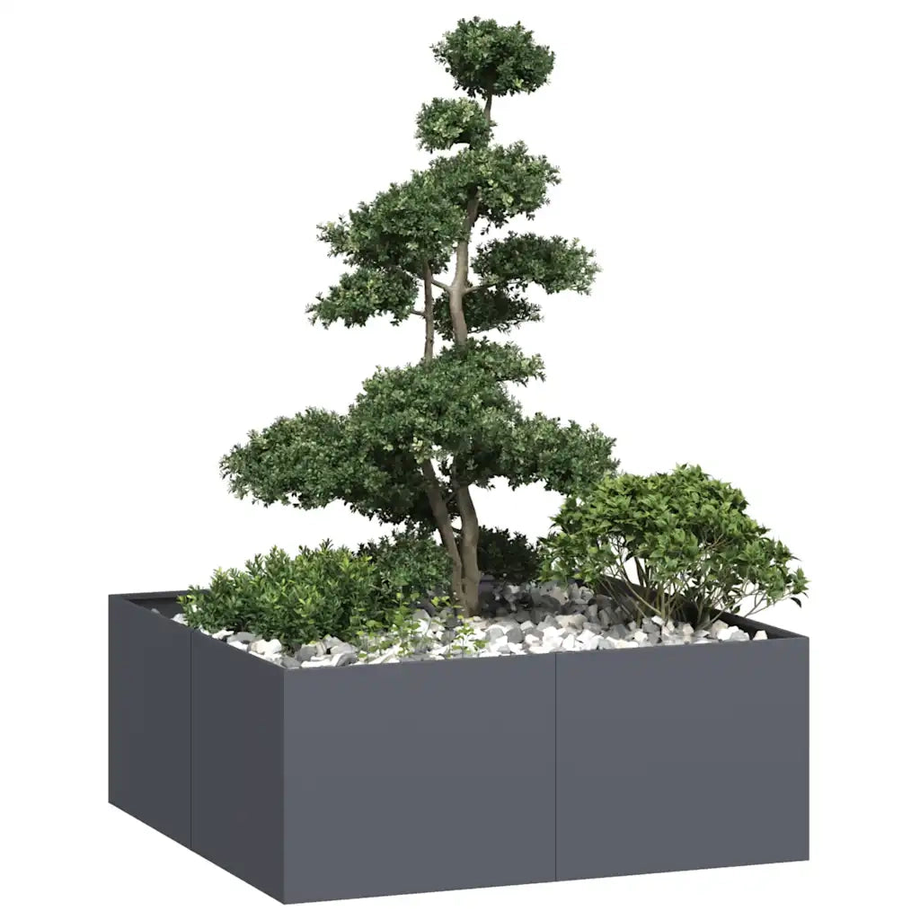Fioriera Antracite 100x100x40 cm in Acciaio 860817