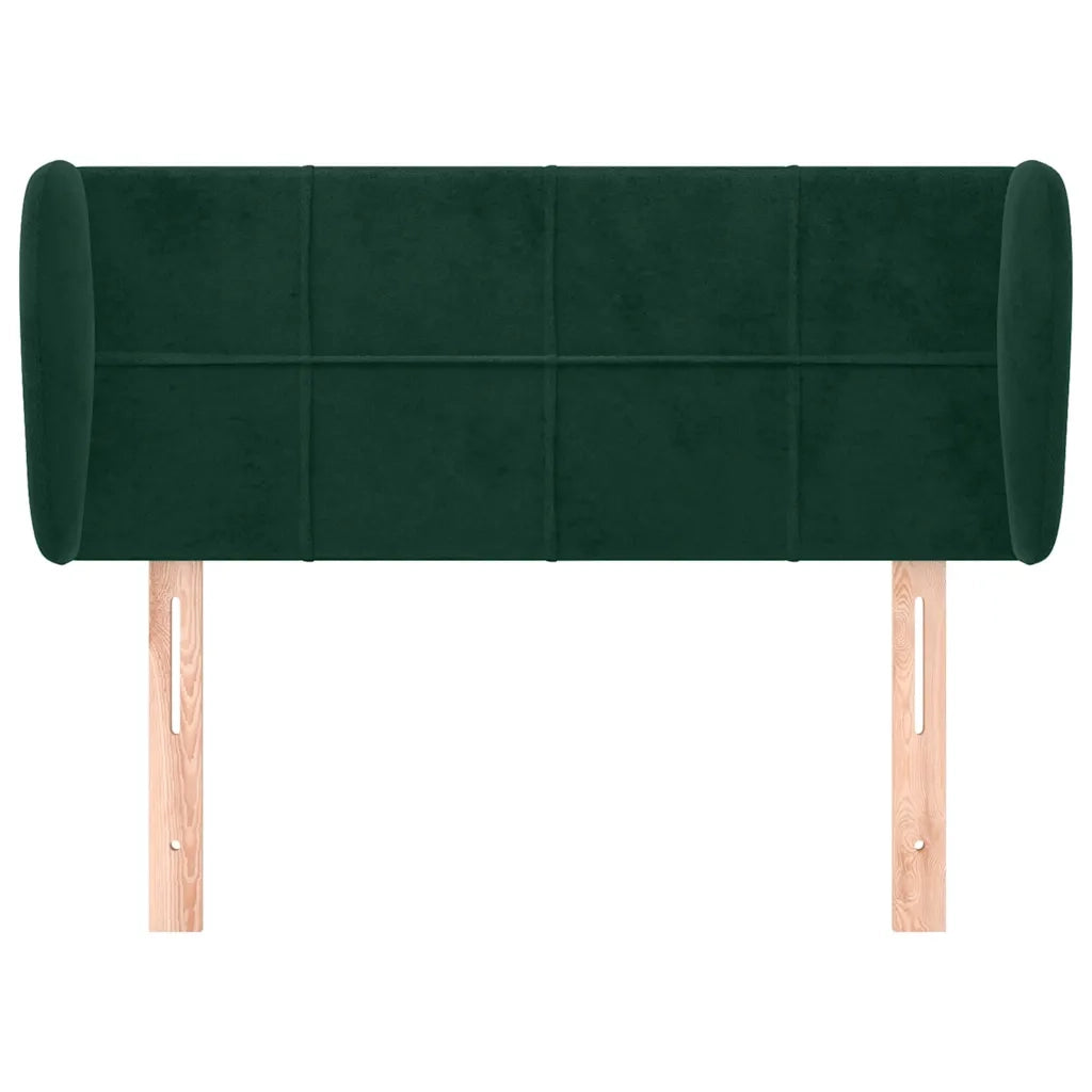 Testiera | Testata ad Orecchio Verde Scuro 93x23x78/88 cm in Velluto