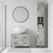 Set di Armadi da Bagno da 2 Pezzi HAARLEM Grigio Cemento 3417534