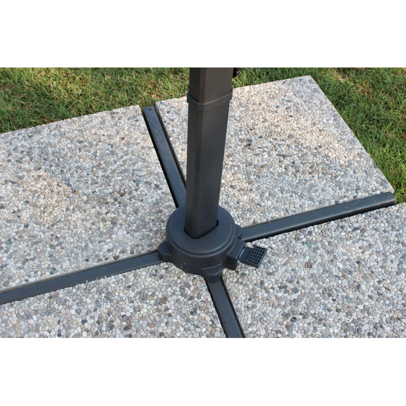 OMBRELLONE NEWTON NERO P/L 2 X 3 TELO GRIGIO