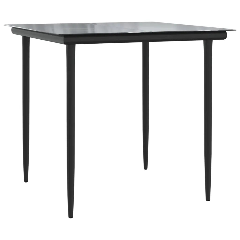 Set Pranzo da Giardino 3pz | Set Salotto da Giardino con Cuscini in Polyrattan e Acciaio