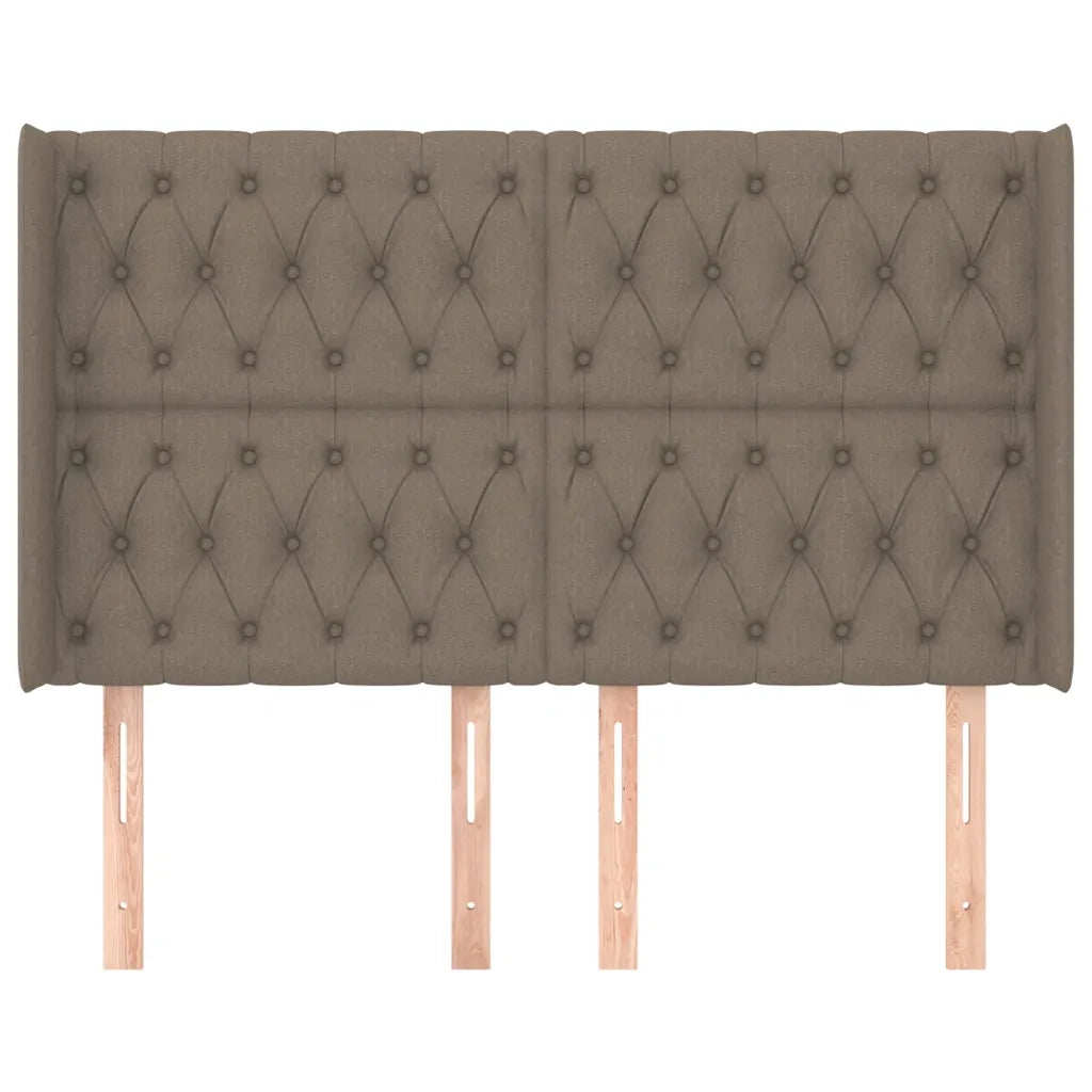 Testiera | Testata ad Orecchio Tortora 147x16x118/128 cm in Tessuto