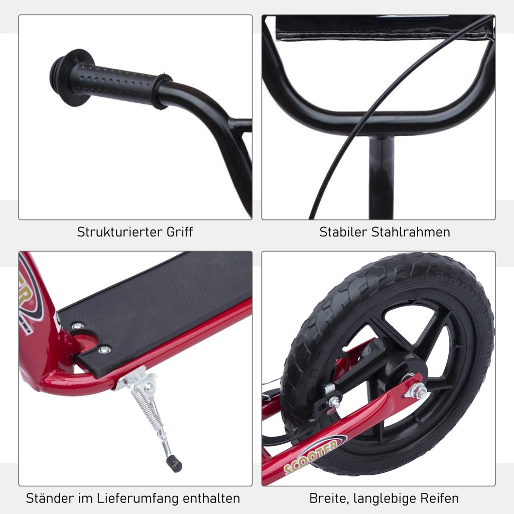 Scooter per Bambini con Freni e Ruote Grandi ¨C Zephmum ¨C Rosso