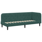 Letto singolo | Letto per adulti | Cornice del letto ad angolo Verde Scuro 80 x 200 cm Velluto