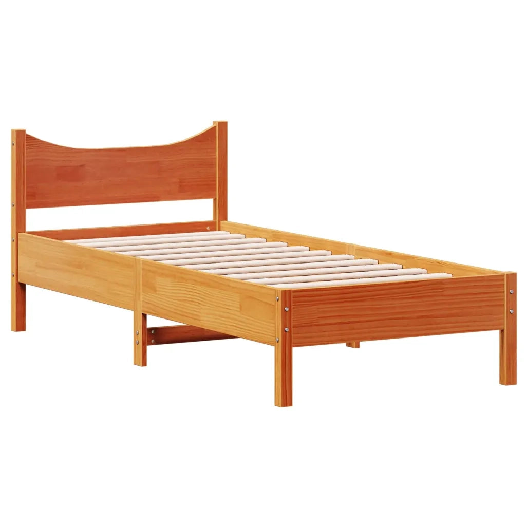 Letto senza Materasso-Struttura Letto Marrone Cera 75x190 cm in Legno di Pino 532719