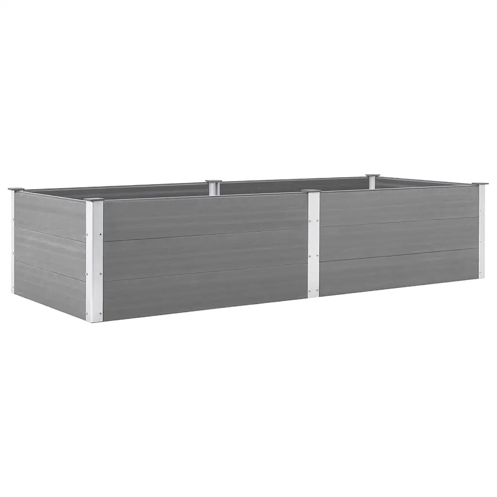 Letto Rialzato da Giardino 250x100x54 cm in WPC Grigio 49059