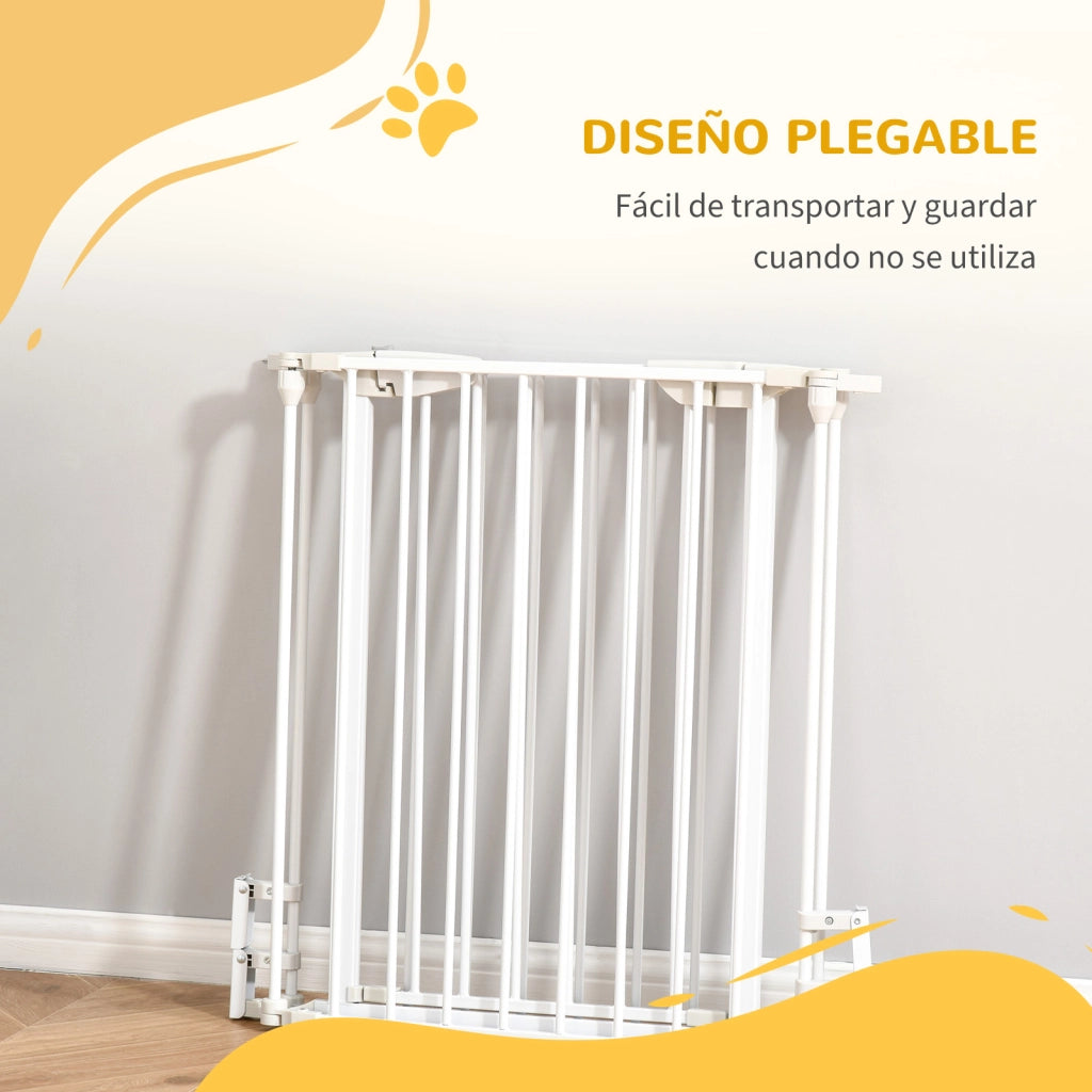 Barriera per Cani Pieghevole 3 Pannelli ¨C Zephmum ¨C Bianco 180x74,5 cm
