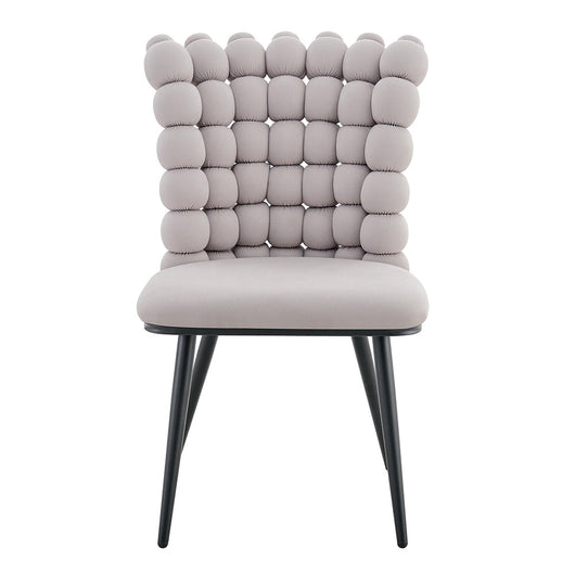 Set 2 sedie da pranzo - Xylo - velluto grigio chiaro gambe nere