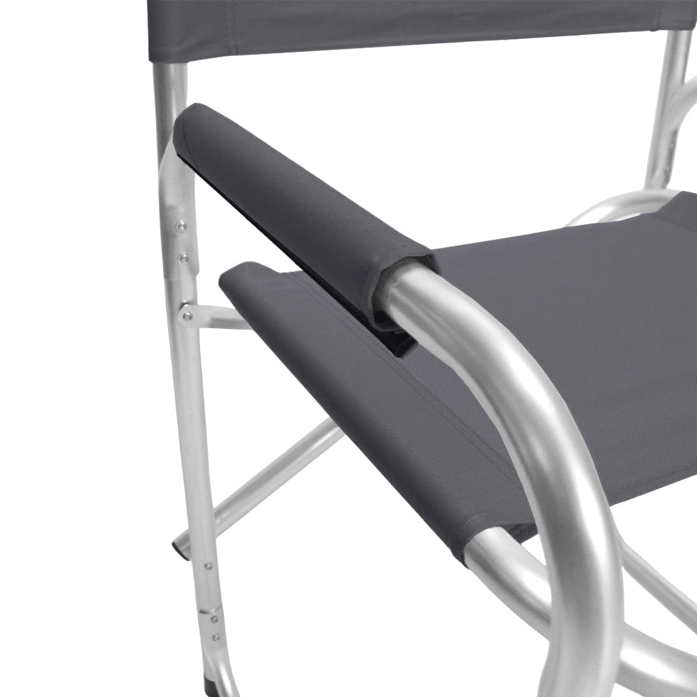 Sedia relax pieghevole Regista in alluminio con rivestimento in textilene grigio