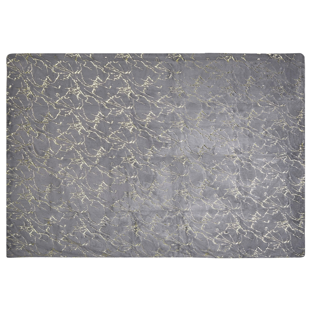 Coperta in poliestere grigio 130 x 180 cm copriletto plaid in marmo dorato motivo soggiorno camera da letto