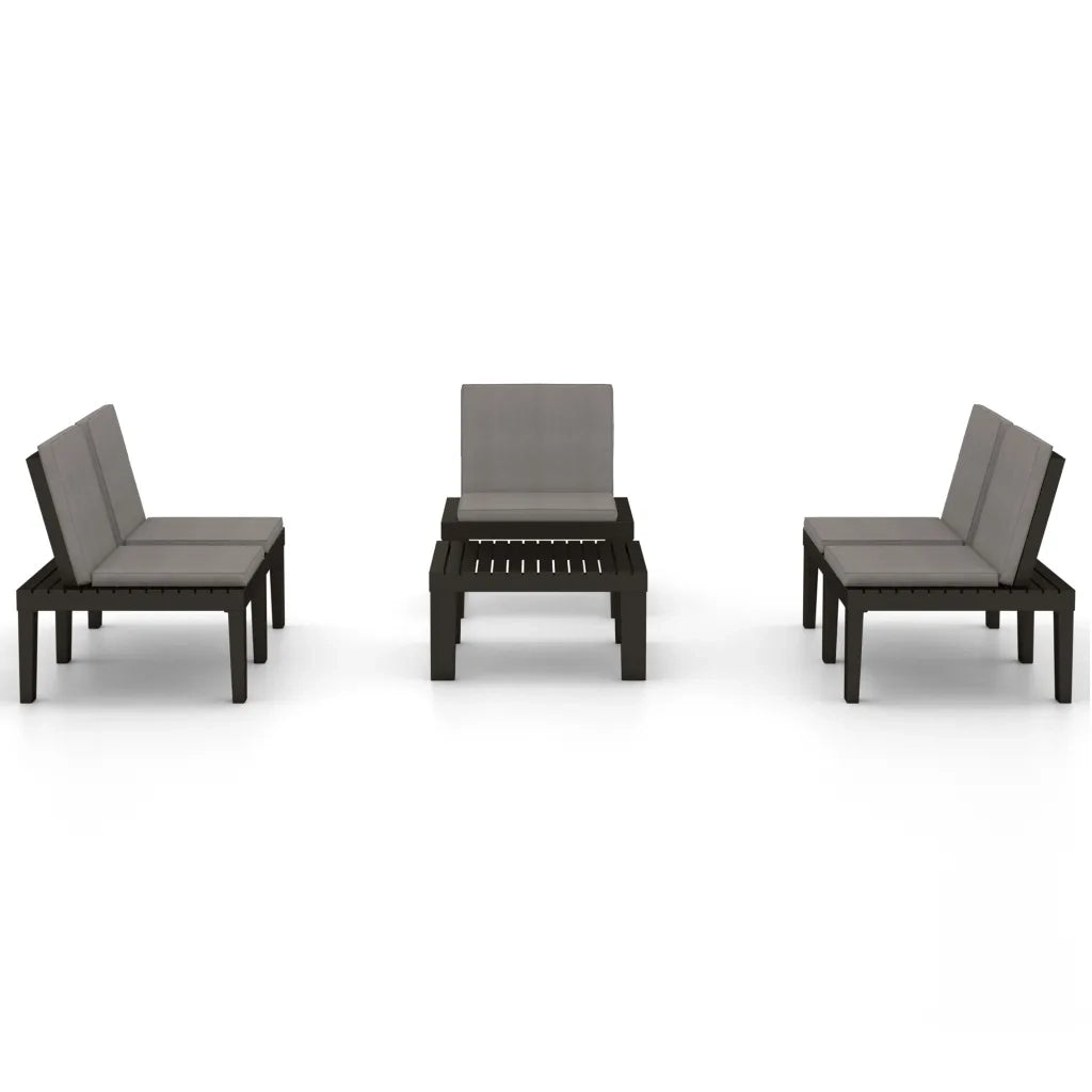 Set Divani da Giardino con Cuscini 4 pz in Plastica Grigio cod mxl 40623