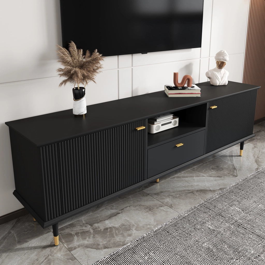 Mobile TV con 2 ante; 1 cassetto e passacavi - per soggiorno - in MDF - 170×36×54 cm