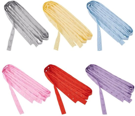 Tape di chiusura a pressione 12 metri - Telaio a pressione in poliestere - 6 colori - 17x4,5mm - Accessori per cucito - Dadi di pressione robusti - Nastro di pressione