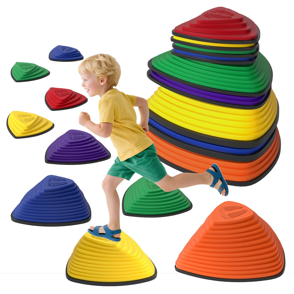 Set di 9 pedane ¨C Minimal ¨C per interni ed esterni, antiscivolo, impilabili, colorate