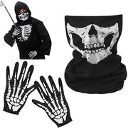 Maschera del Volto Completo Skeleton per Costume di Carnevale/Halloween - Nero - M - Maschera