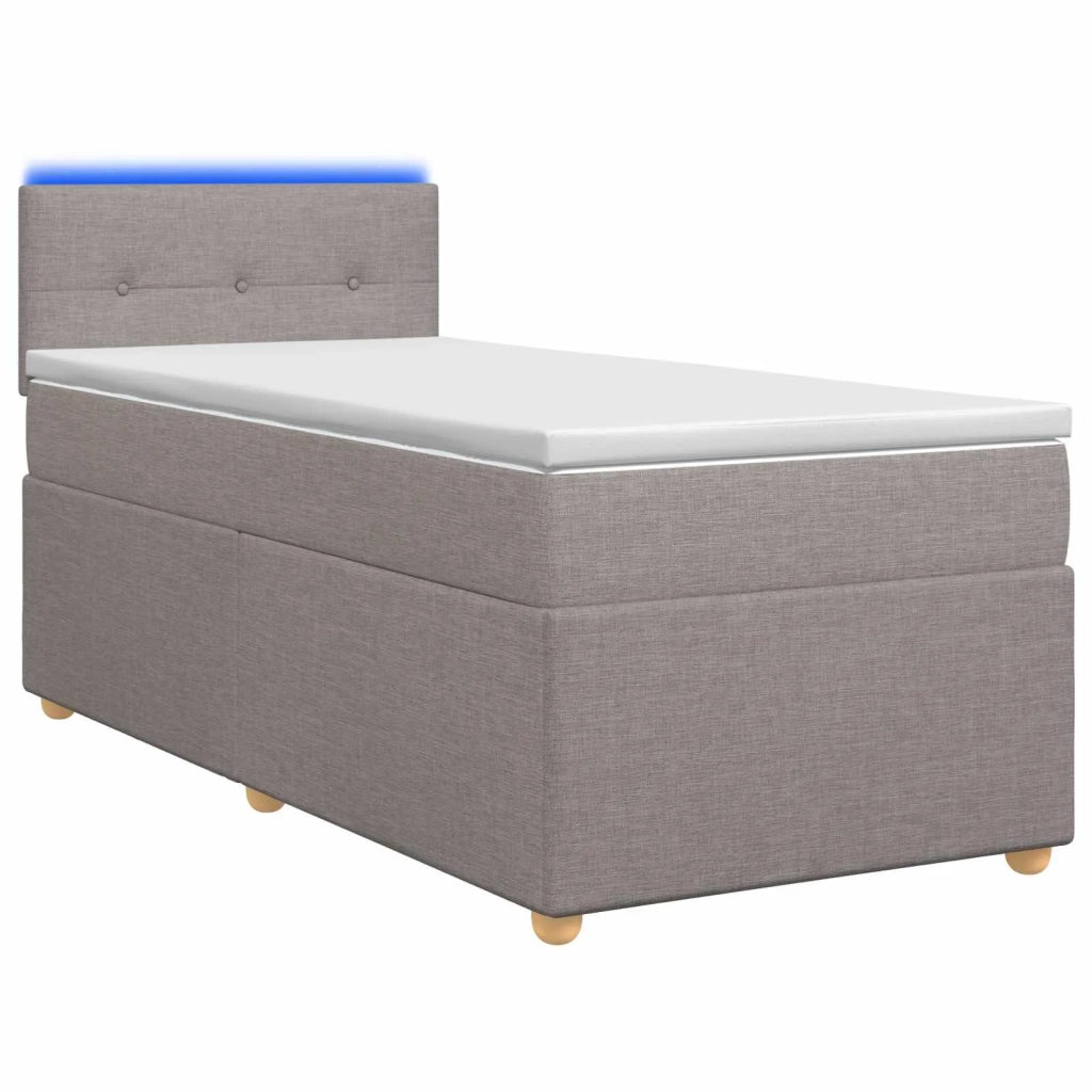 Letto box spring con materasso Tortora 100 x 200 cm Tessuto 3452356