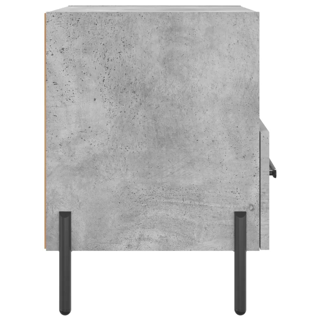 Set di 2 Comodini | Armadio da Notte | Mobiletto da notte Grigio Cemento 40x35x47,5 cm in Legno Multistrato
