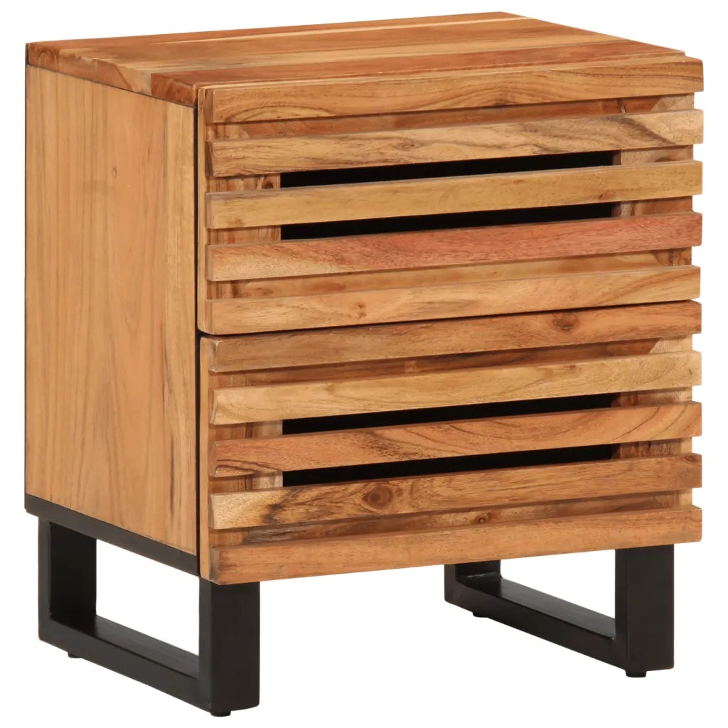 vidaXL Comodini 2pz 40x34x46 cm in Legno Massello di Acacia