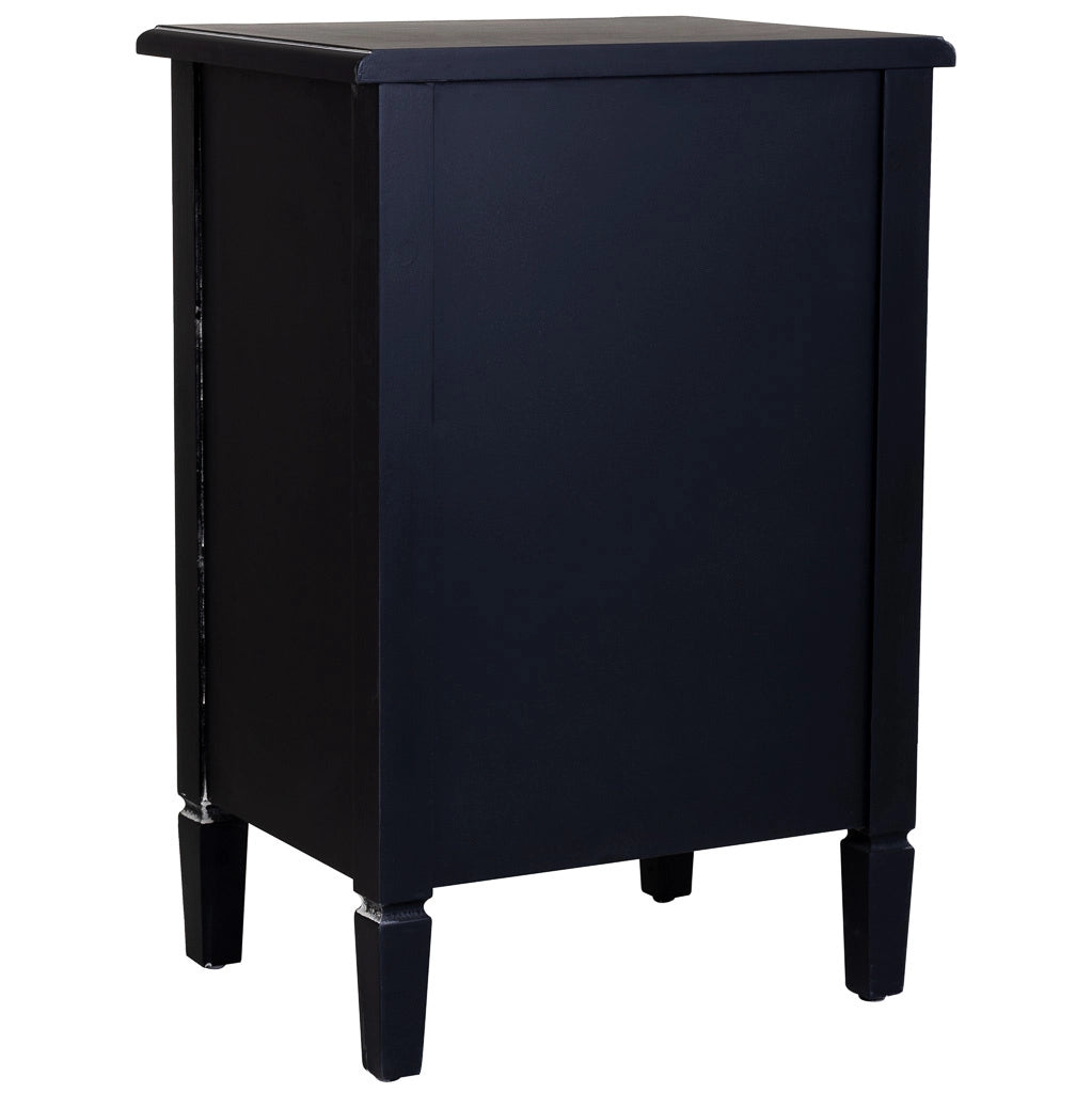 Tavolino in legno laccato nero con griglia 46x36x68h cm
