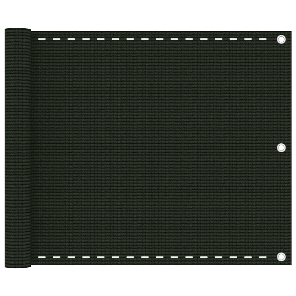 Schermo per balcone schermo per la privacy 75 x 600 cm HDPE verde scuro 02_0010443