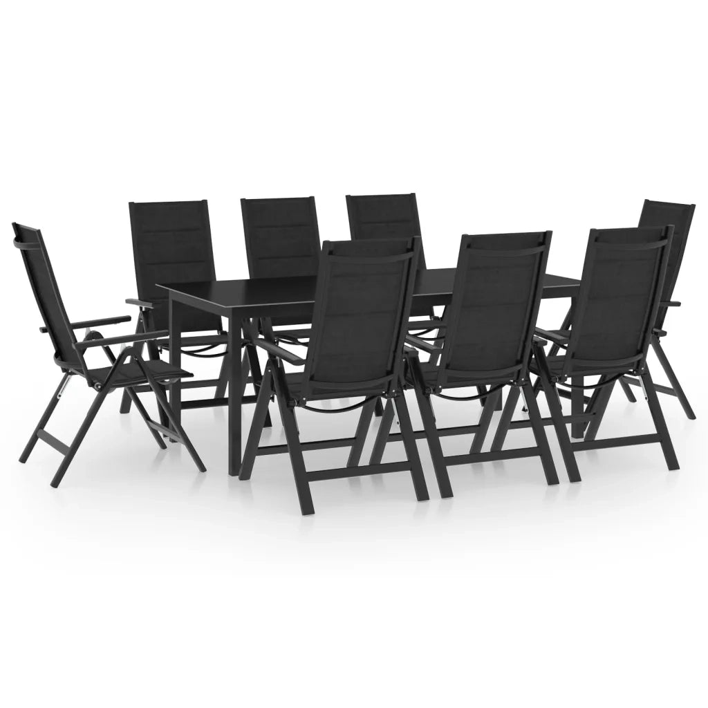 Set Mobili da Pranzo per Giardino 9 pz in Alluminio Antracite cod mxl 42374
