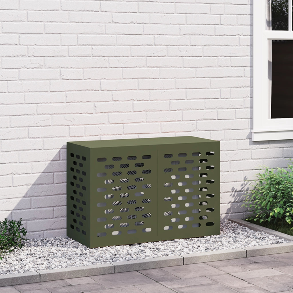 Copertura per Condizionatore d'Aria - Verde Oliva, 90x40x60 cm, Acciaio