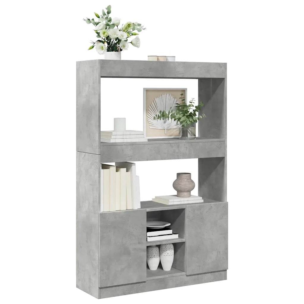 Credenza Grigio Cemento 92x33x140 cm in Legno Multistrato 3309612